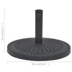 vidaXL Socle de parasol Résine Rond Noir 29 kg