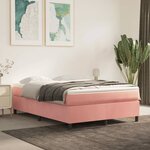 vidaXL Cadre de lit Rose 140x190 cm Velours
