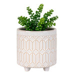 Pot de fleur rond en céramique blanc Ø 20 x 19 5 cm
