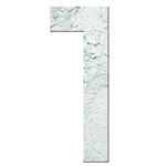 Numéro 1- Numéro adhésif pour boîtes aux lettres- Pierre véritable 50 mm Albatre