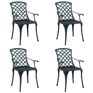vidaXL Chaise de jardin 4 Pièces Vert 61 x 60 5 x 93cm Aluminium