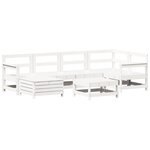 vidaXL Salon de jardin 7 Pièces blanc bois de pin massif