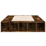 vidaXL Cadre de lit chêne fumé 90x200 cm bois d'ingénierie