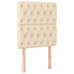 vidaXL Cadre de lit avec tête de lit Crème 80x200 cm Tissu