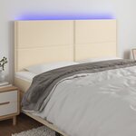 vidaXL Tête de lit à LED Crème 160x5x118/128 cm Tissu