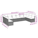 vidaXL Salon de jardin avec coussins 10 Pièces beige résine tressée