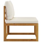 vidaXL Canapé de jardin à 3 places avec coussin Crème Bois d'acacia