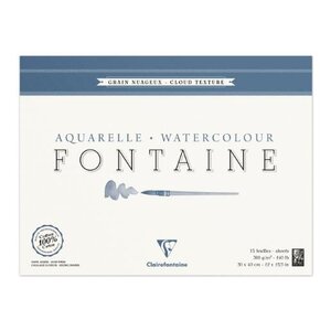 Bloc Fontaine 15F nuageux 30x40 300g encollé 4 côtés CLAIREFONTAINE