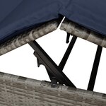 vidaXL Double Lit de Détente Set de 2 Gris et Bleu Marine Rattan Grand