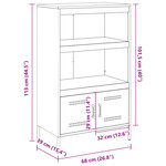 vidaXL Buffet haut vert olive 68x39x113 cm acier
