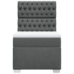 vidaXL Sommier à lattes de lit avec matelas Gris foncé 100x200cm Tissu