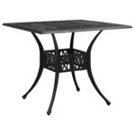 Ensemble de bistro jardin meuble extérieur terrasse 3 pièces aluminium coulé noir 02_0013511