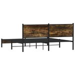 vidaXL Cadre de lit en métal sans matelas chêne fumé 160x200 cm