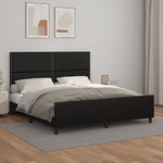 vidaXL Cadre de lit avec tête de lit Noir 180x200 cm Similicuir