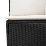 vidaXL Salon de jardin 5 Pièces avec coussins noir résine tressée