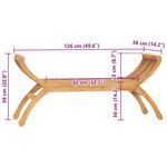 vidaXL Banc de jardin 126 cm Bois de teck solide