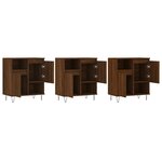 vidaXL Buffets 3 Pièces Chêne marron Bois d'ingénierie