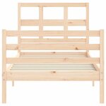 vidaXL Cadre de lit avec tête de lit 90x200 cm bois massif
