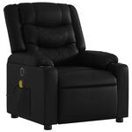 vidaXL Fauteuil de massage inclinable électrique noir similicuir