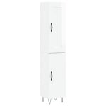vidaXL Buffet haut Blanc brillant 34 5x34x180 cm Bois d'ingénierie
