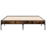 vidaXL Cadre de lit chêne fumé 120x190 cm bois d'ingénierie et métal