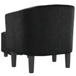 vidaXL Fauteuil cabriolet avec repose-pied noir similicuir