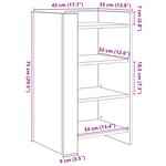 vidaXL Buffet chêne fumé 45x35x75 cm bois d'ingénierie