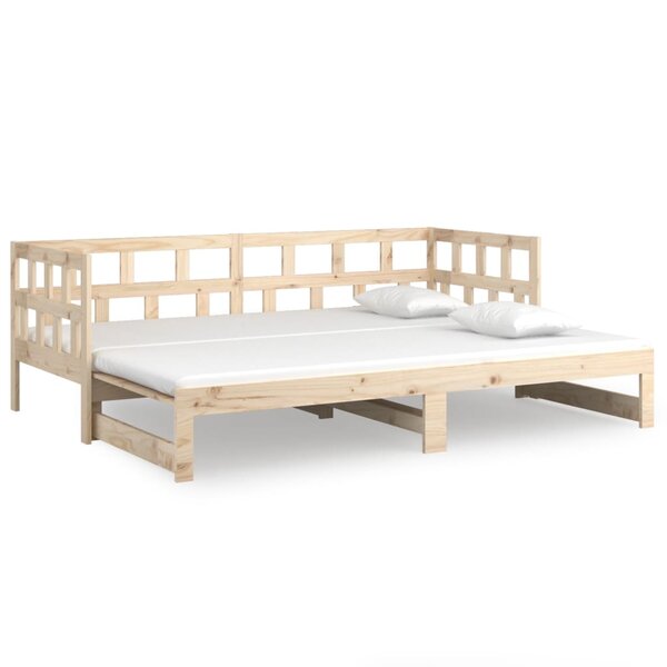 vidaXL Lit coulissant bois massif de pin 2x(90x200) cm