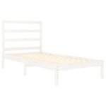 vidaXL Cadre de lit Blanc Bois massif 75x190 cm Petit simple