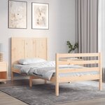 vidaXL Cadre de lit et tête de lit 100x200 cm bois massif