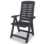 vidaXL Ensemble à manger d'extérieur 7 Pièces Plastique Anthracite
