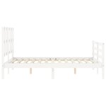 vidaXL Cadre de lit avec tête de lit blanc 120x200 cm bois massif