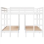 vidaXL Lit superposé triple blanc 140x200/70x140 cm bois de pin massif