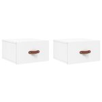 vidaXL Tables de chevet murales 2 Pièces blanc 35x35x20 cm