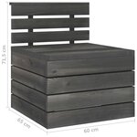 vidaXL Salon palette de jardin 4 Pièces Bois de pin massif Gris foncé