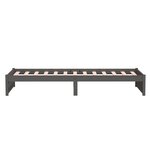 vidaXL Cadre de lit Gris Bois massif 90x200 cm