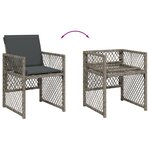 vidaXL Ensemble à manger de jardin et coussins 7 Pièces gris rotin