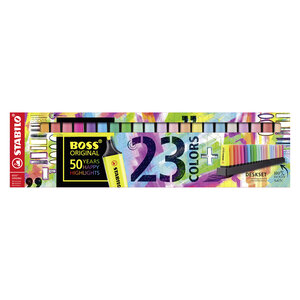 Surligneur stabilo boss couleurs assorties - paquet de 23