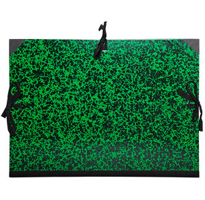 Carton à dessin Annonay avec 3 paires de cordons marbré vert 26x33cm EXACOMPTA
