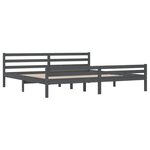 vidaXL Cadre de lit Gris Bois massif 200x200 cm