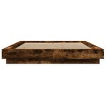 vidaXL Cadre de lit avec lumières LED chêne fumé 120x190 cm
