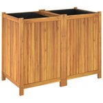 vidaXL Jardinière avec doublure 100x50x75 cm bois massif d'acacia