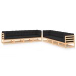 vidaXL Salon de jardin 8 Pièces avec coussins anthracite Pin massif