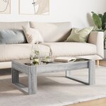 vidaXL Table basse avec LED infini sonoma gris 90x53x30 cm