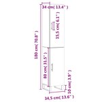 vidaXL Buffet haut Blanc brillant 34 5x34x180 cm Bois d'ingénierie