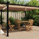 vidaXL Tonnelle de jardin avec toit rétractable taupe 3x6 m aluminium