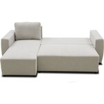 Canapé d'angle convertible réversible 3-4 places - PHARELL - Tissu beige - Coffre de rangement - 224 x 155 x 85 cm