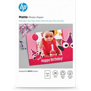 Papier photo Mat HP 180 g/m2 10 x 15 cm 25 feuilles HP