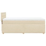 vidaXL Sommier à lattes de lit avec matelas Crème 100x200 cm Tissu