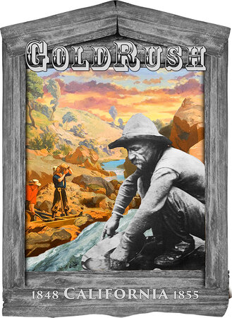 Pièce de monnaie en Aluminium - Laiton 500 Francs g 25 Millésime 2023 CALIFORNIA GOLD RUSH